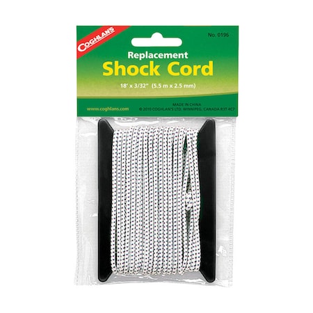 Coghlans Coghlan's White Replacement Shock Cord 6.625 in. H X 3/32 in. W X 18 ft. L 1 pk 0196